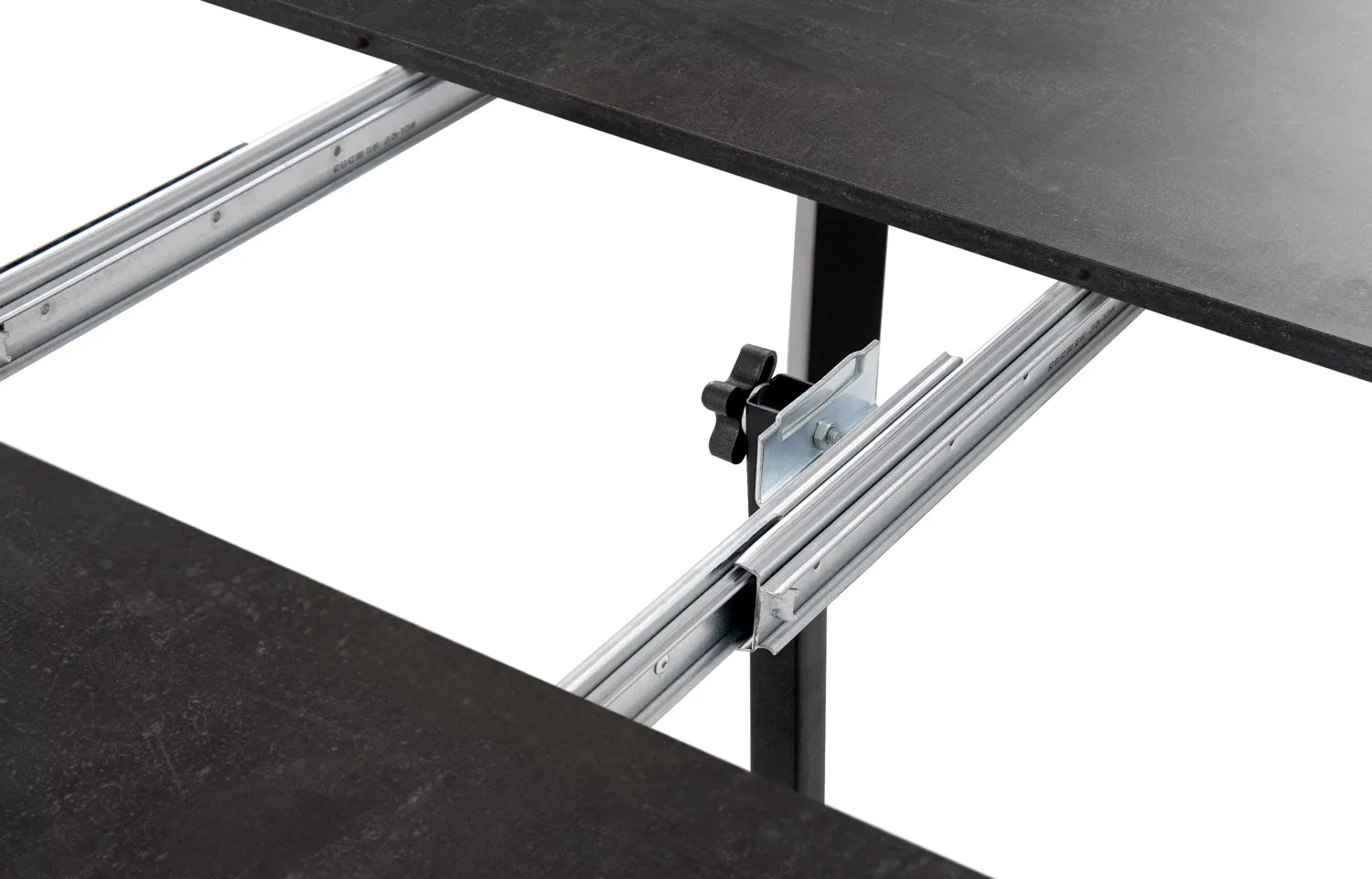 Apvalus pailginamas valgomojo stalas ROSTI, betono, 100-220x100x75 cm