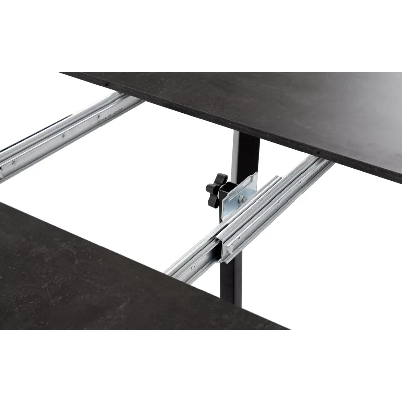 Apvalus pailginamas valgomojo stalas ROSTI, betono, 100-260x100x75 cm