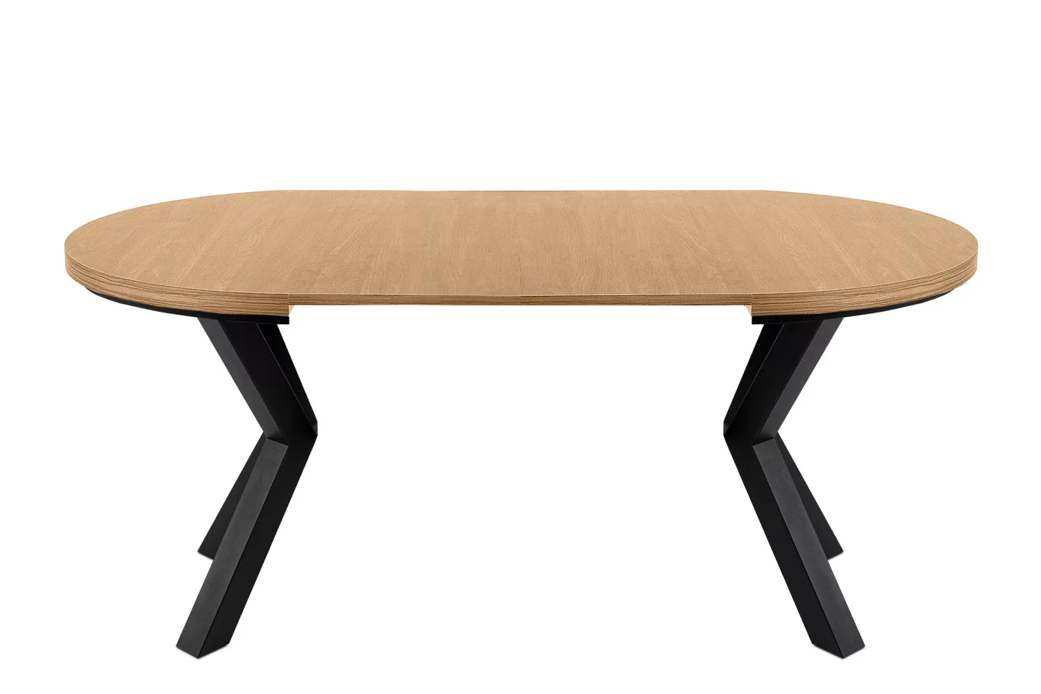 Apvalus pailginamas valgomojo stalas ROSTI, ąžuolo, 100-260x100x75 cm