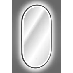 Pakabinamas LED veidrodis APOLO, juodas, 90x50 cm