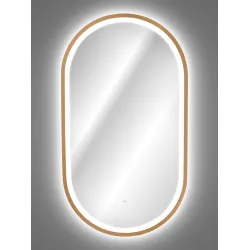 Pakabinamas LED veidrodis APOLO, aukso, 90x50 cm