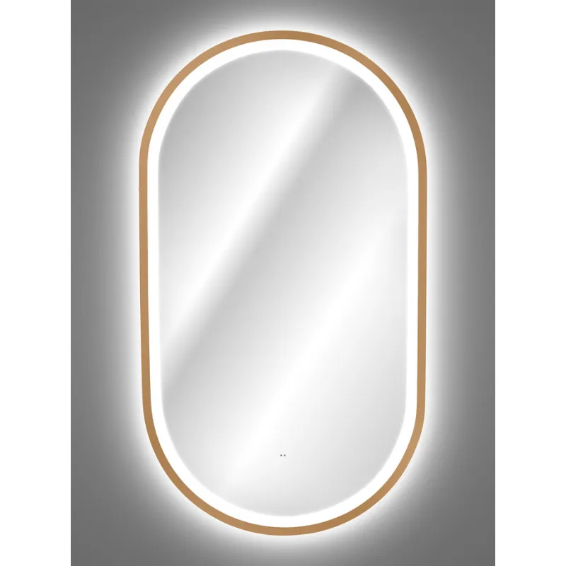 Pakabinamas LED veidrodis APOLO, aukso, 90x50 cm