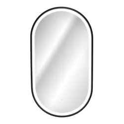 Pakabinamas LED veidrodis APOLO, juodas, 90x50 cm