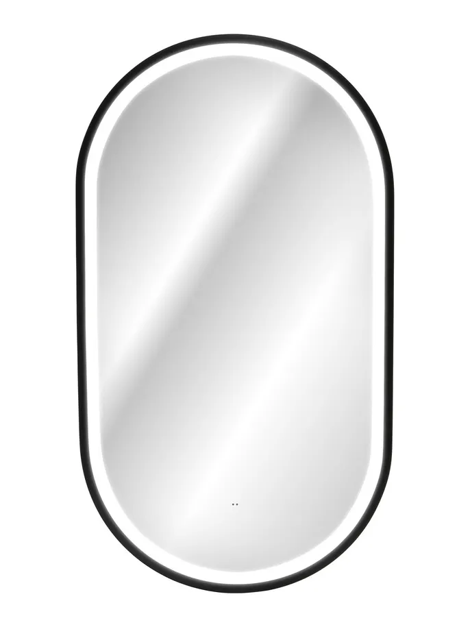 Pakabinamas LED veidrodis APOLO, juodas, 90x50 cm