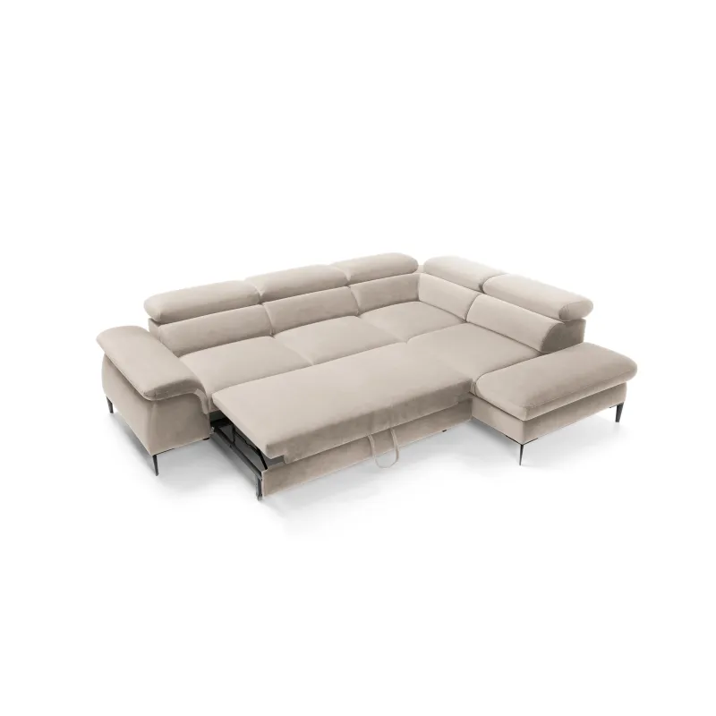 Minkštas kampas BLUE L, kairinis/dešininis, beige, 280x214x94 cm