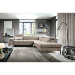 Minkštas kampas BLUE L, kairinis/dešininis, beige, 280x214x94 cm