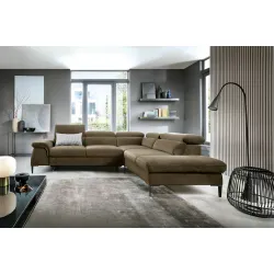 Minkštas kampas BLUE L, kairinis/dešininis, olive, 280x214x94 cm