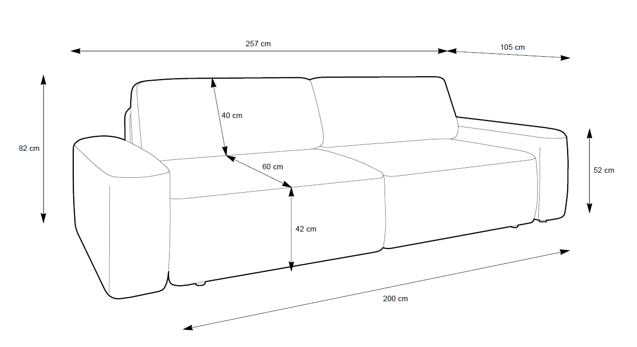 Sofa BOULO, 257x105x82 cm