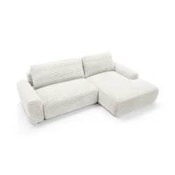 Minkštas kampas CORDI, ivory, kairinis/dešininis, 264x162x85 cm