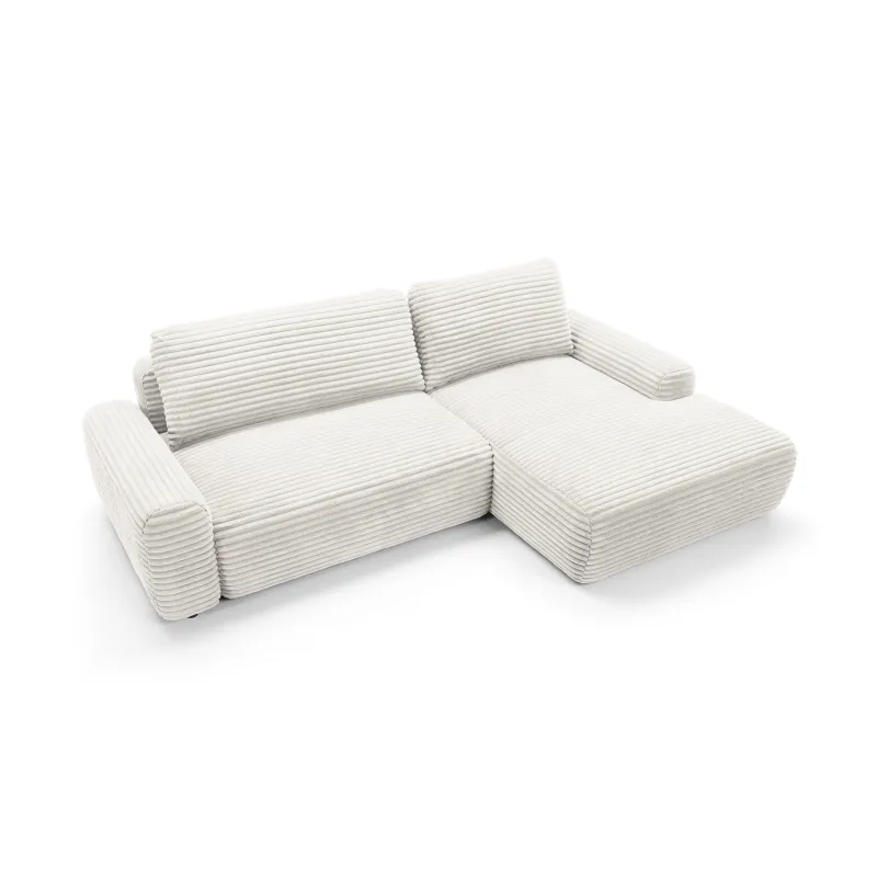 Minkštas kampas CORDI, ivory, kairinis/dešininis, 264x162x85 cm