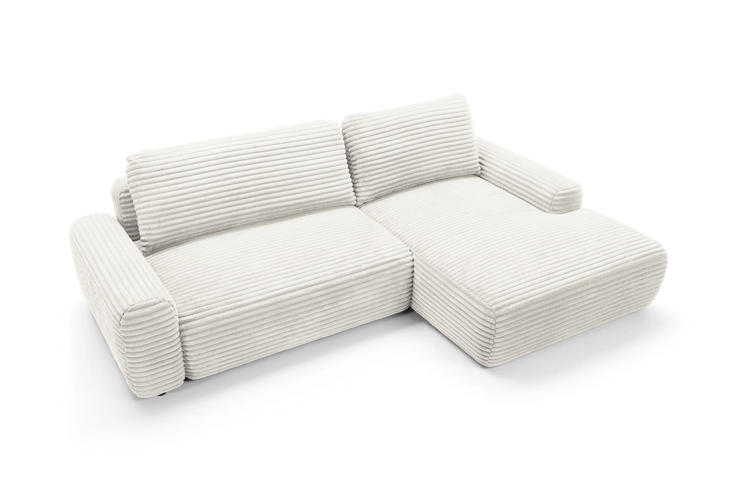 Minkštas kampas CORDI, ivory, kairinis/dešininis, 264x162x85 cm