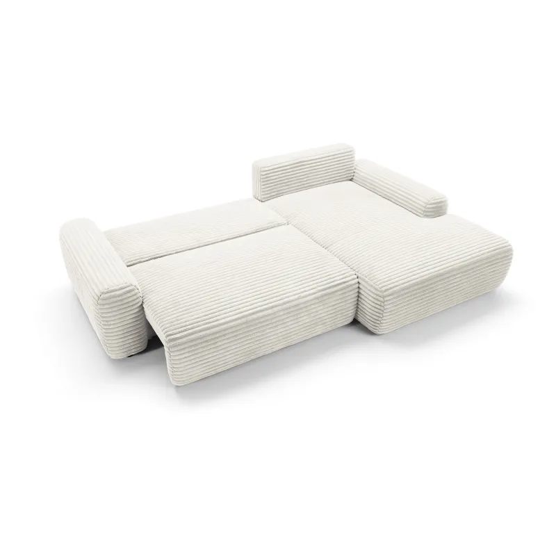 Minkštas kampas CORDI, ivory, kairinis/dešininis, 264x162x85 cm