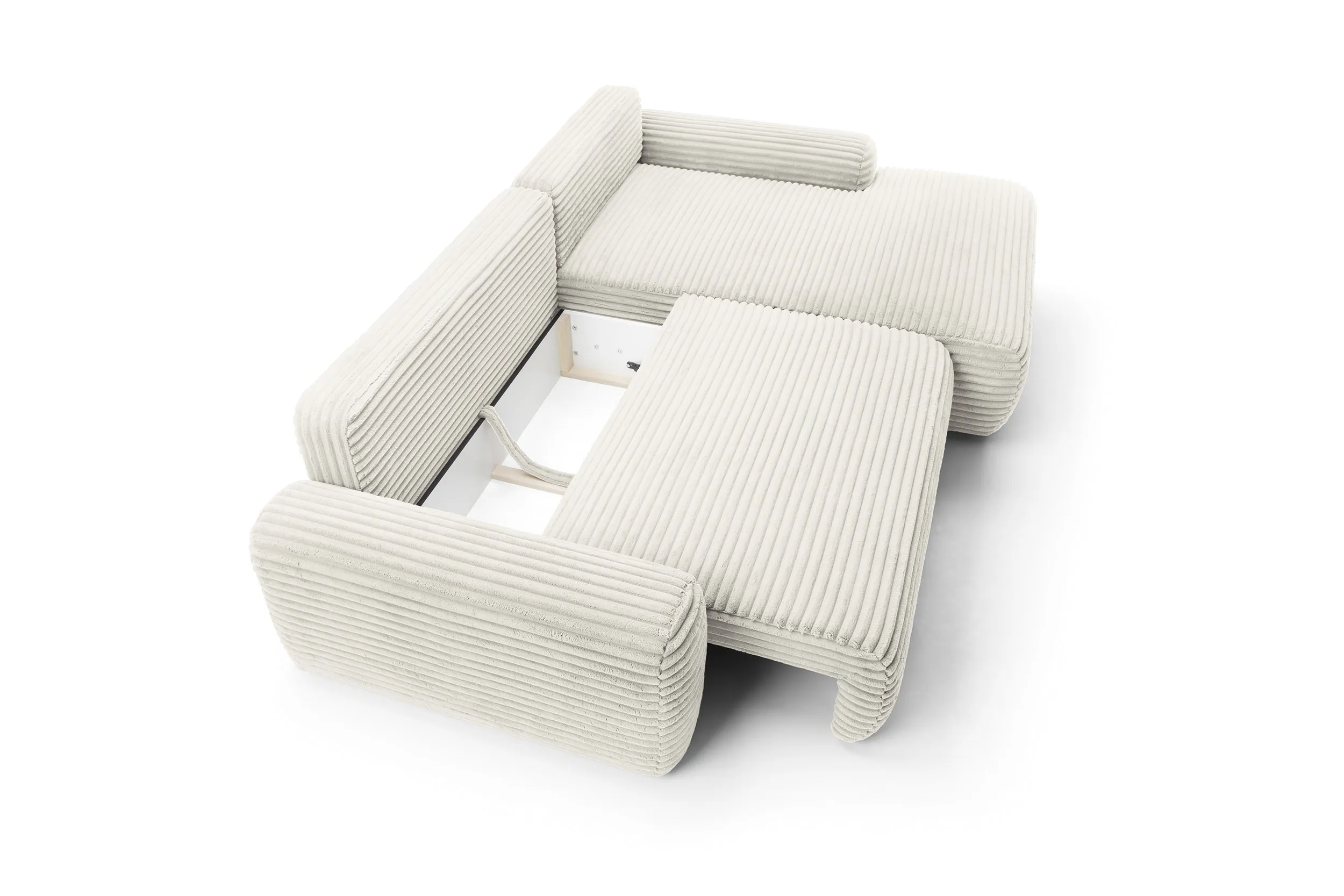 Minkštas kampas CORDI, ivory, kairinis/dešininis, 264x162x85 cm