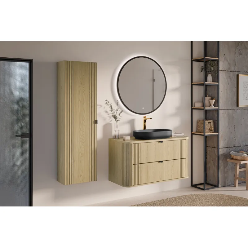 Aukšta pakabinama vonios spintelė 804 OVAL CREMO