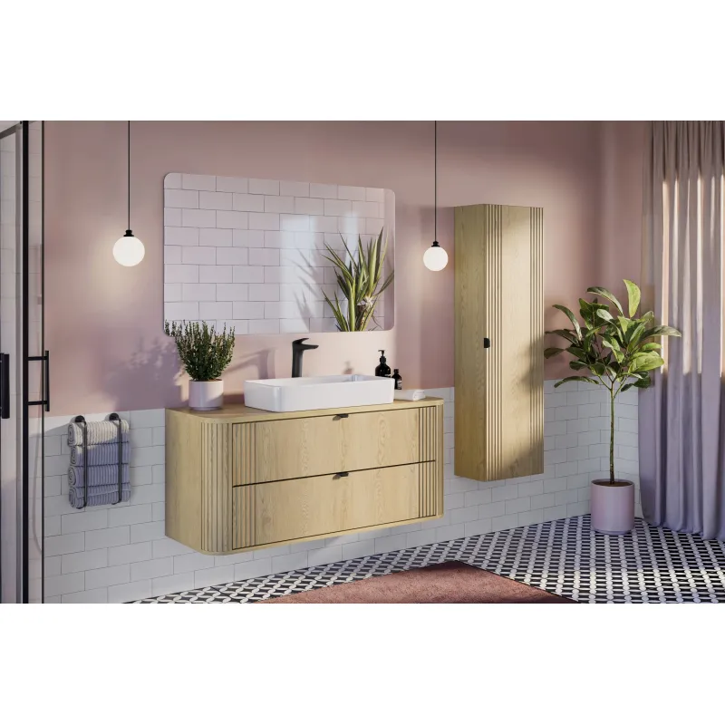 Pakabinama vonios spintelė su praustuvu 822 OVAL CREMO