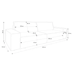 Sofa FIORI, 257x102x85 cm