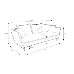 Sofa GLOSSI, 237x105x90 cm