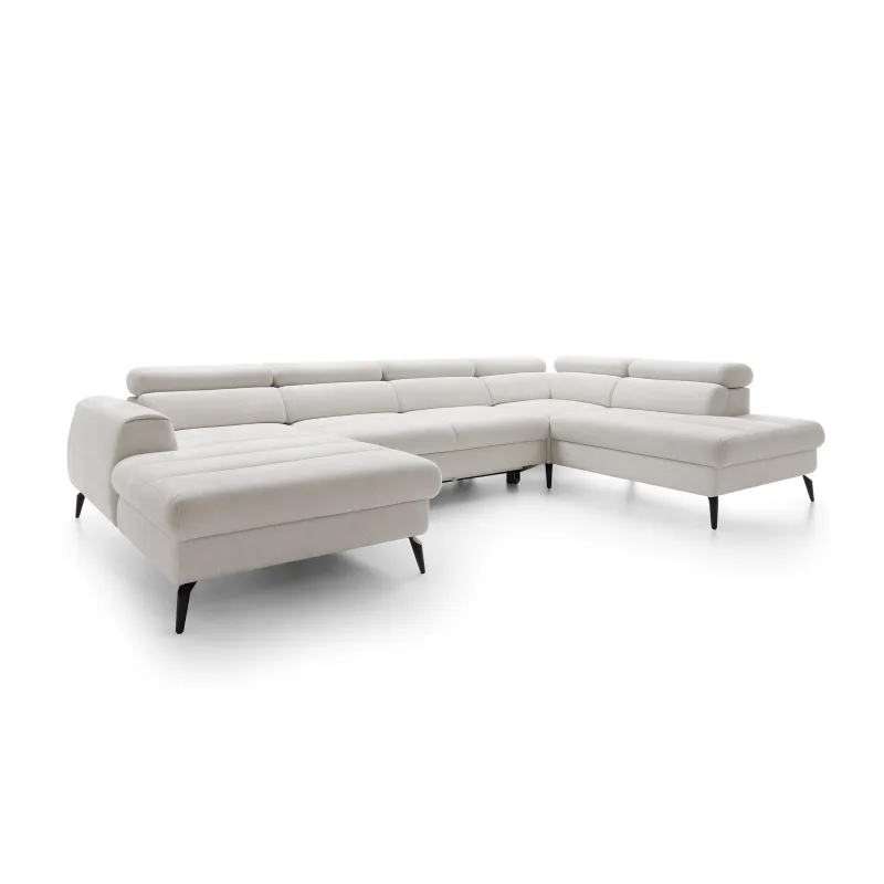 U formos minkštas kampas JAZZY U, kairinis/dešininis, 345x216x93 cm