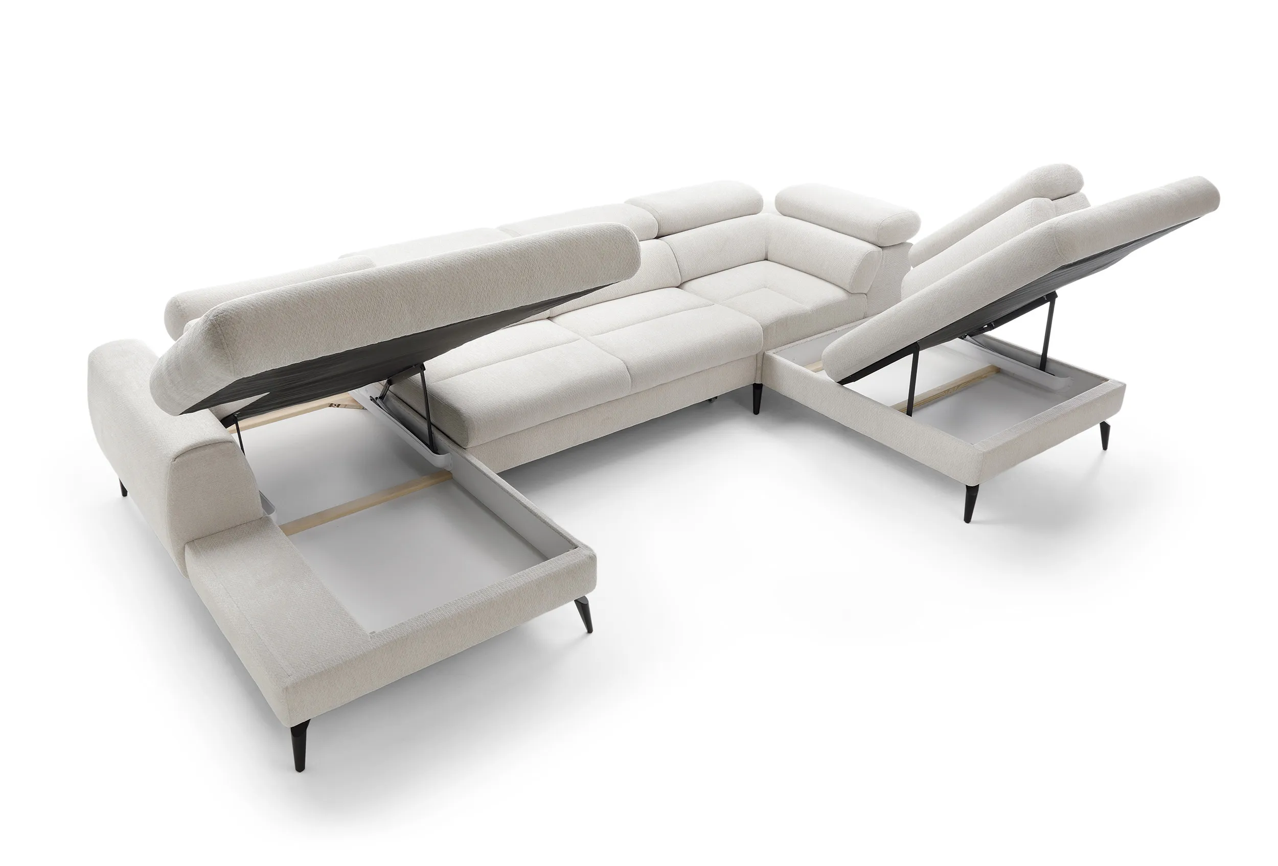 U formos minkštas kampas JAZZY U, kairinis/dešininis, 345x216x93 cm