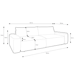 Sofa LOOPI, 257x105x87 cm