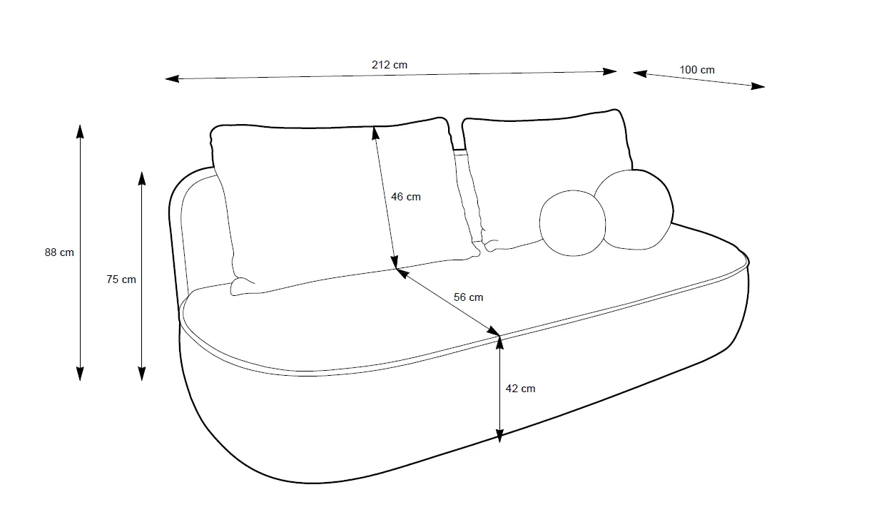 Sofa MOLLY, 212x100x88 cm