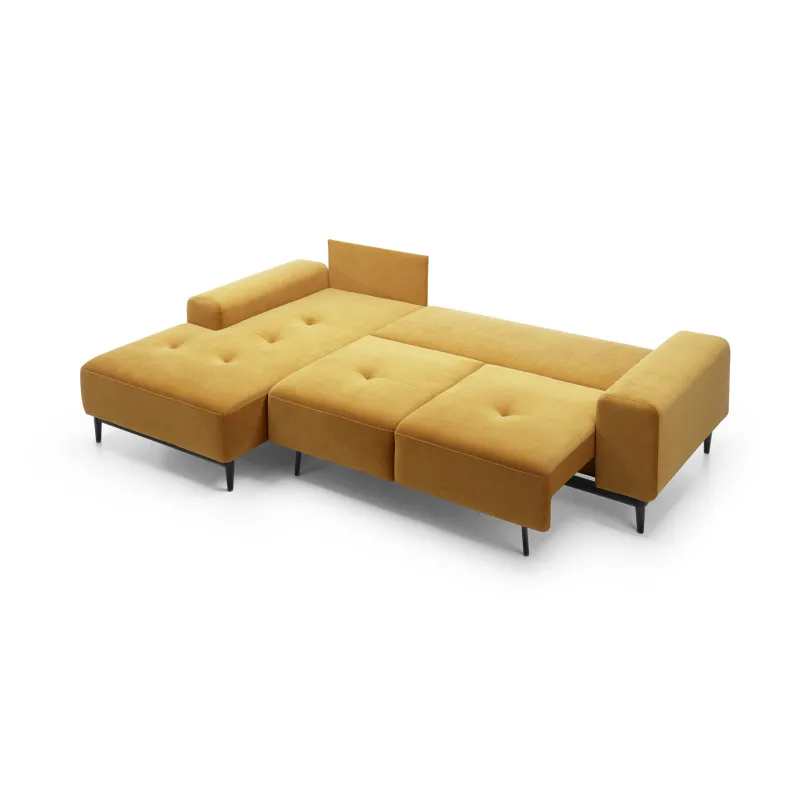 【K.RAMONE】 Minkštas kampas „Chester” su miego funkcija ir dėže