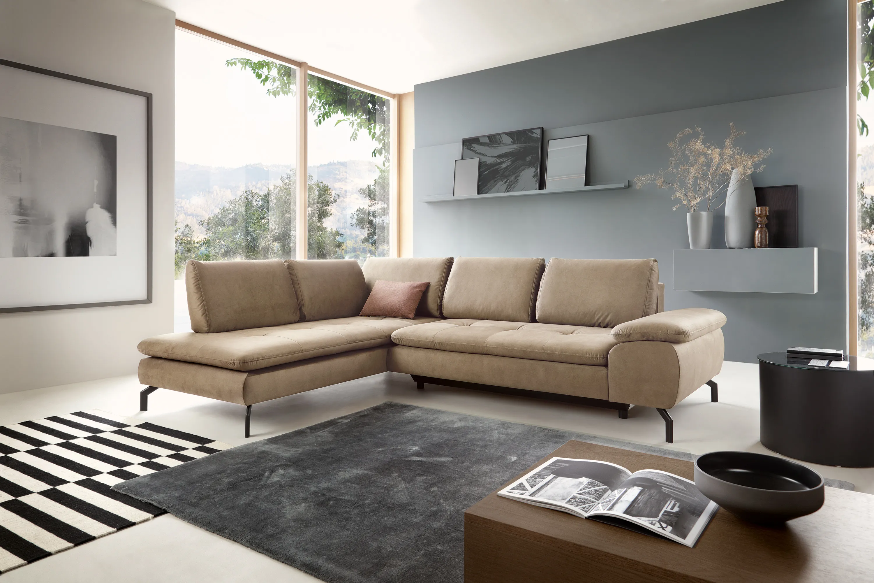 Minkštas kampas VESPO L, kairinis/dešinis, 271x206x82 cm