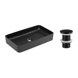 Pastatomas praustuvas AFH6275, juodas, 61x34x11 cm