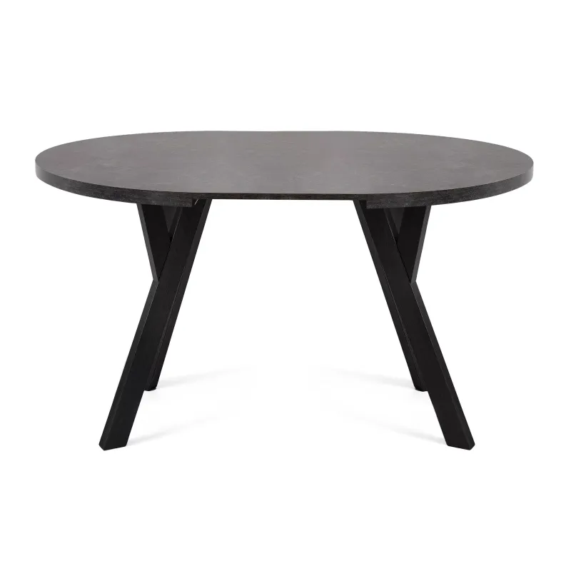 Apvalus pailginamas valgomojo stalas INDAG, betono, 100-140x100x75 cm