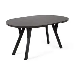 Apvalus pailginamas valgomojo stalas INDAG, betono, 100-140x100x75 cm