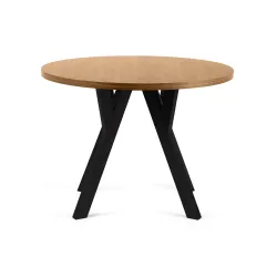 Apvalus pailginamas valgomojo stalas INDAG, ąžuolo, 100-140x100x75 cm