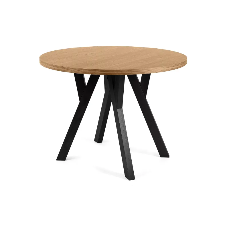 Apvalus pailginamas valgomojo stalas INDAG, ąžuolo, 100-140x100x75 cm