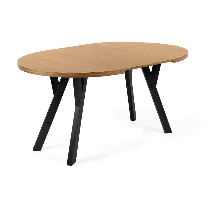 Apvalus pailginamas valgomojo stalas INDAG, ąžuolo, 100-140x100x75 cm