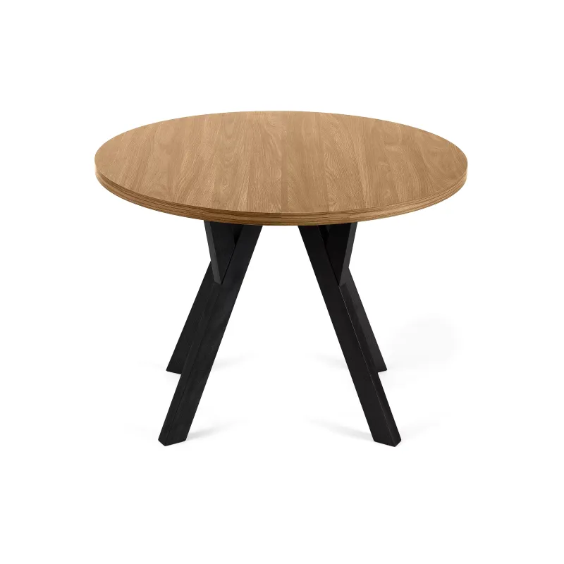 Apvalus pailginamas valgomojo stalas INDAG, ąžuolo, 100-140x100x75 cm