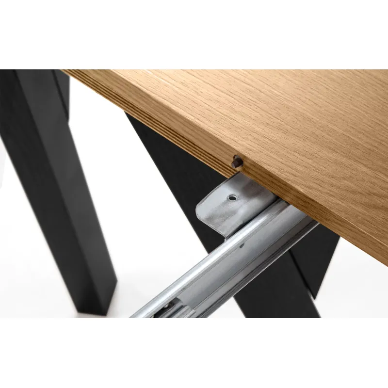 Apvalus pailginamas valgomojo stalas INDAG, ąžuolo, 100-140x100x75 cm