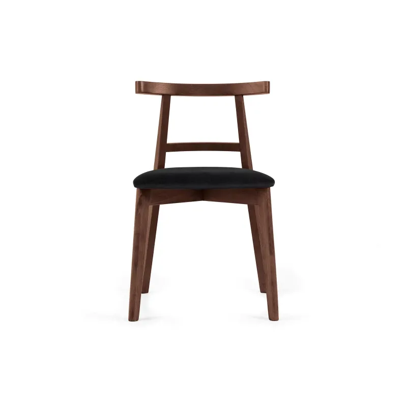 Kėdė LILIE, juoda/šviesaus riešutmedžio, 47x45x76,5 cm