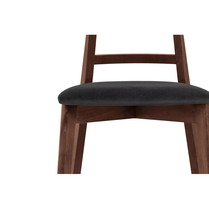 Kėdė LILIE, juoda/šviesaus riešutmedžio, 47x45x76,5 cm