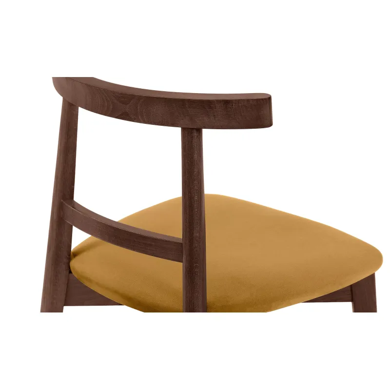 Kėdė LILIE, geltona/šviesaus riešutmedžio, 47x45x76,5 cm