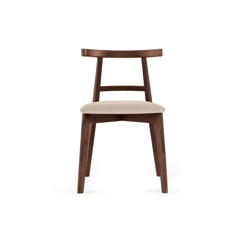 Kėdė LILIE, kreminė/šviesaus riešutmedžio, 47x45x76,5 cm