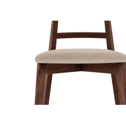 Kėdė LILIE, kreminė/šviesaus riešutmedžio, 47x45x76,5 cm