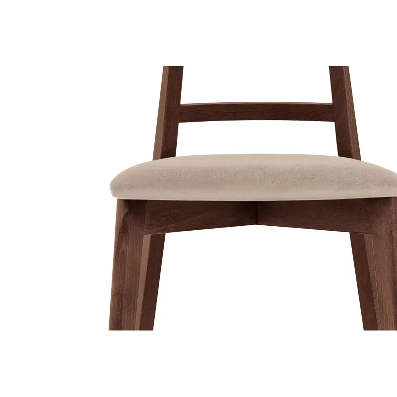 Kėdė LILIE, kreminė/šviesaus riešutmedžio, 47x45x76,5 cm