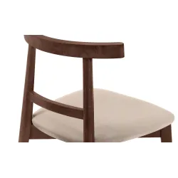 Kėdė LILIE, kreminė/šviesaus riešutmedžio, 47x45x76,5 cm