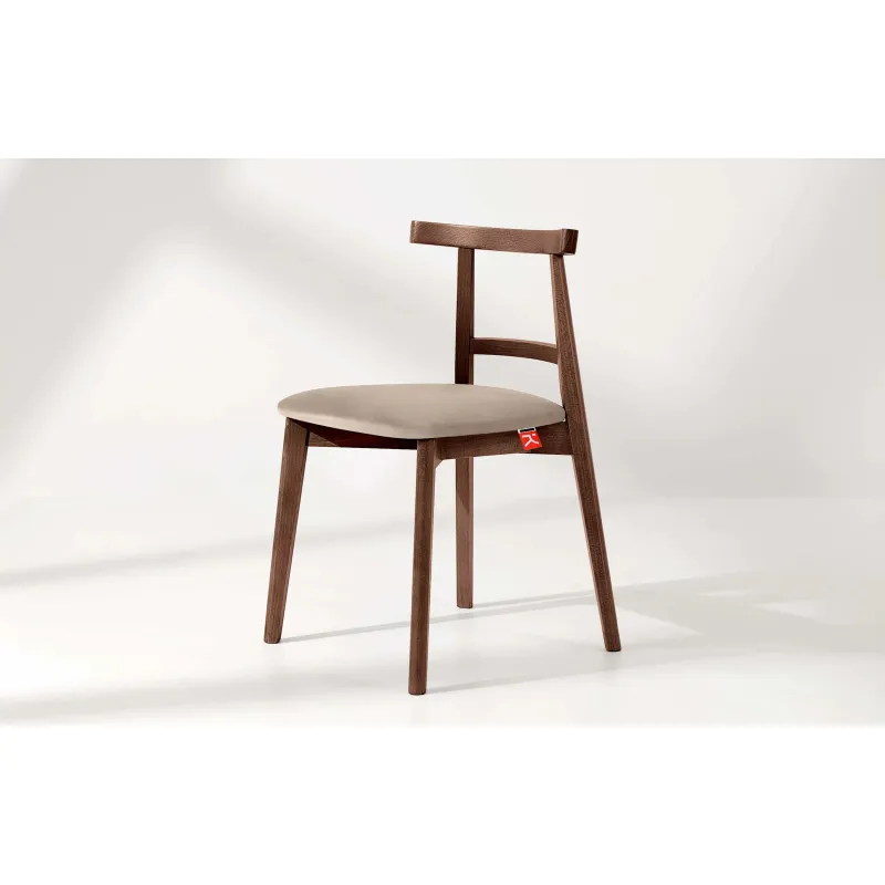 Kėdė LILIE, kreminė/šviesaus riešutmedžio, 47x45x76,5 cm