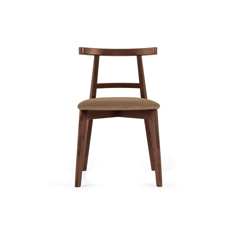 Kėdė LILIE, smėlio/šviesaus riešutmedžio, 47x45x76,5 cm