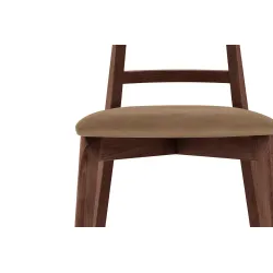 Kėdė LILIE, smėlio/šviesaus riešutmedžio, 47x45x76,5 cm