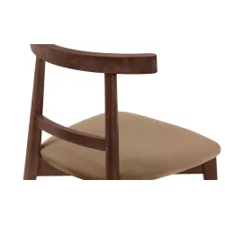 Kėdė LILIE, smėlio/šviesaus riešutmedžio, 47x45x76,5 cm