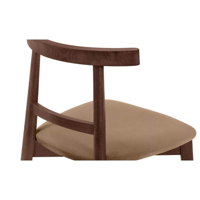 Kėdė LILIE, smėlio/šviesaus riešutmedžio, 47x45x76,5 cm