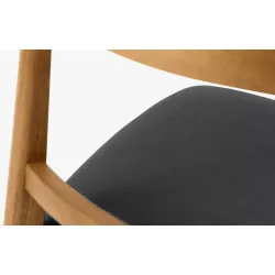 Kėdė LILIE, grafito/šviesaus ąžuolo, 47x45x76,5 cm