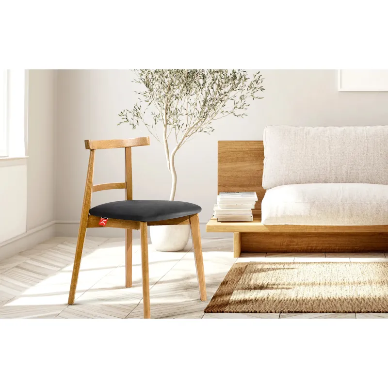 Kėdė LILIE, grafito/šviesaus ąžuolo, 47x45x76,5 cm