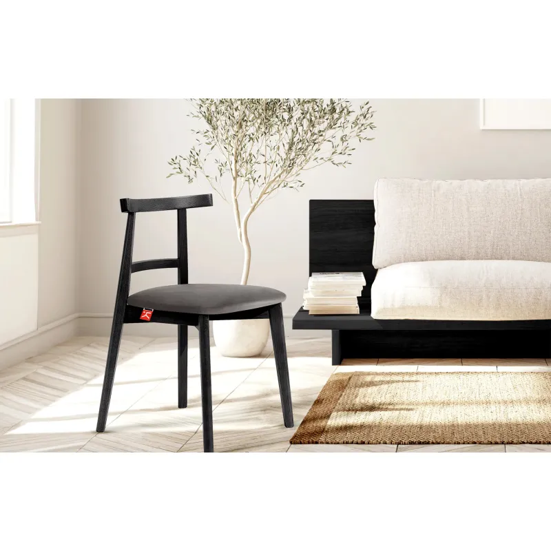 Kėdė LILIE, pilka/juoda, 47x45x76,5 cm